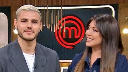 Mauro Icardi en Masterchef con Wanda Nara. Foto: Telefe.