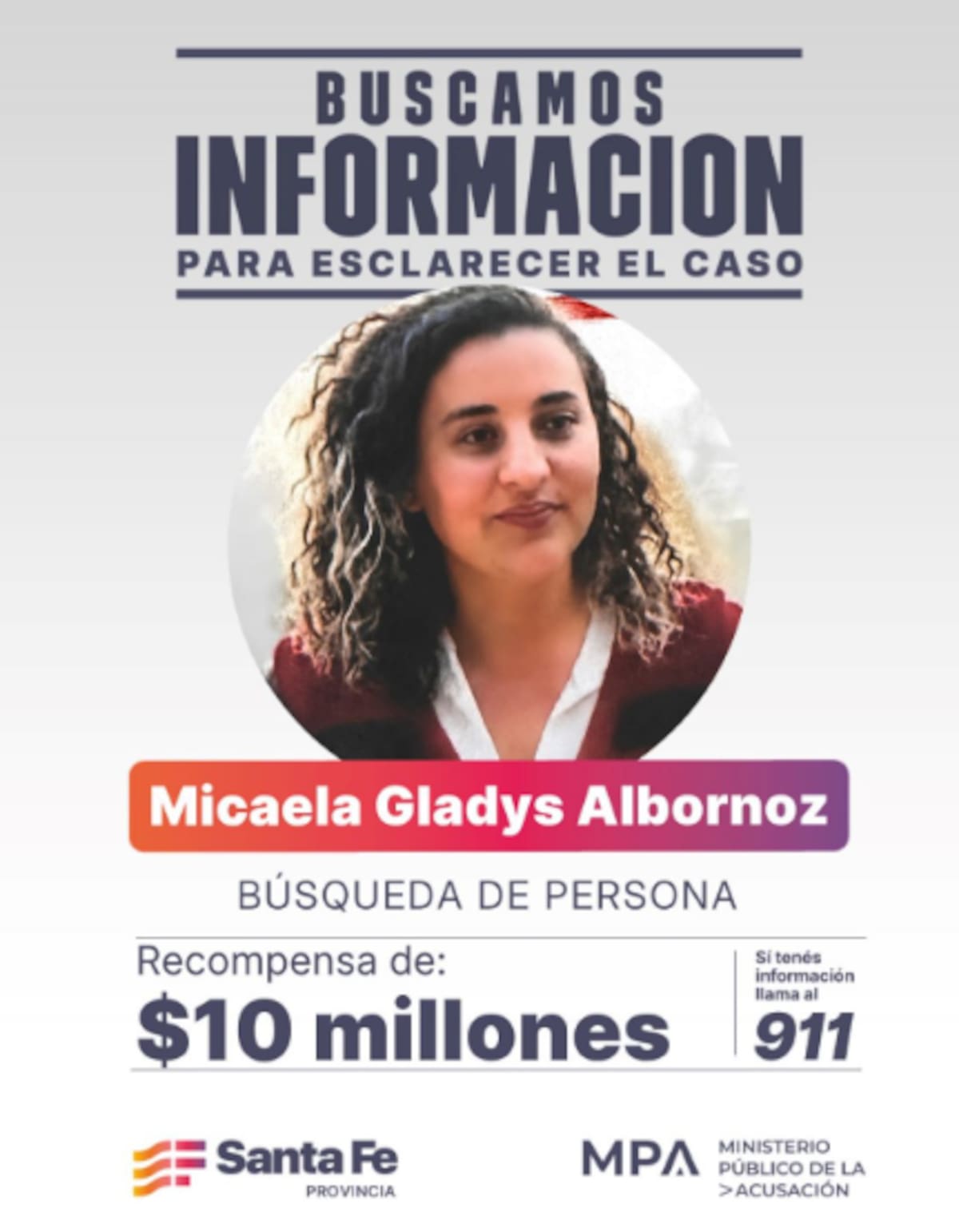 Desaparición de Micaela Albornoz