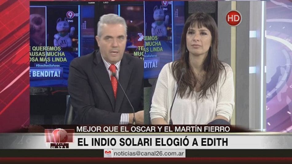 Edith Hermida, tras piropos del Indio Solari (Canal 26)