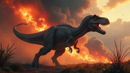 Extinción de los dinosaurios. Foto: IA Freepik