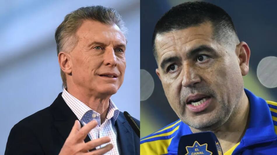 Mauricio Macri y Juan Román Riquelme. Foto: redes sociales