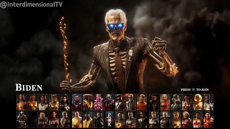 Joe Biden si fuera una figura del Mortal Kombat. Foto: X @n_reruns