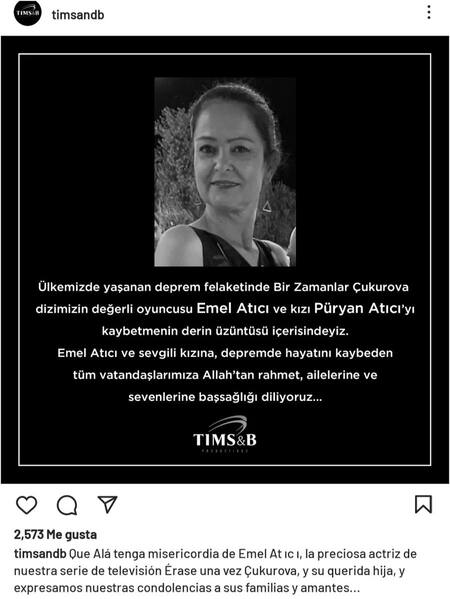 La producción de la novela anunció la muerte de la actriz. Foto: Instagram.