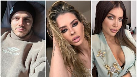 Mauro Icardi, la "China" y Wanda Nara. Fotos: Instagram.