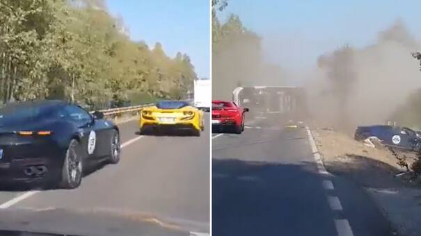 El momento en que un multimillonario y su esposa causaron un trágico accidente en una caravana de autos de lujo