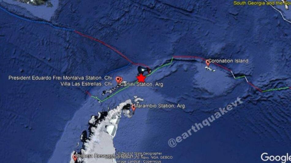 Fuerte sismo de magnitud 7,1 en la escala Richter sacudió la Antártida