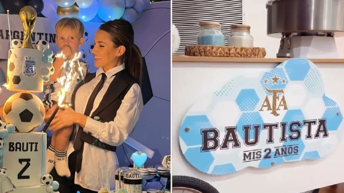 Con la Selección como temática, Camila Homs compartió cómo fue la asombrosa fiesta de cumpleaños de su hijo Bautista De Paul