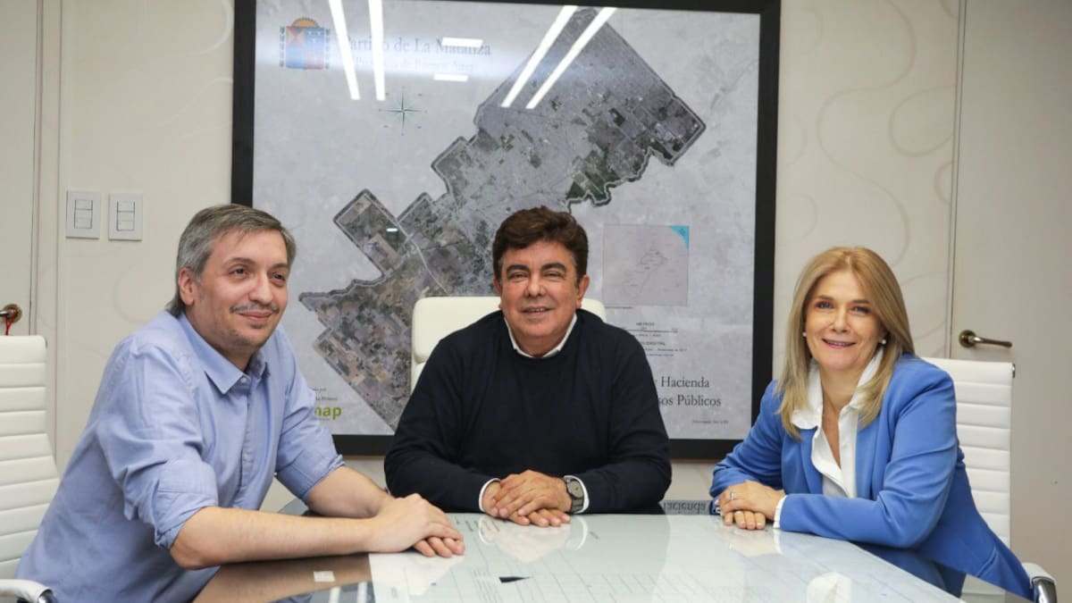 Máximo Kirchner, Fernando Espinoza y Verónica Magario.