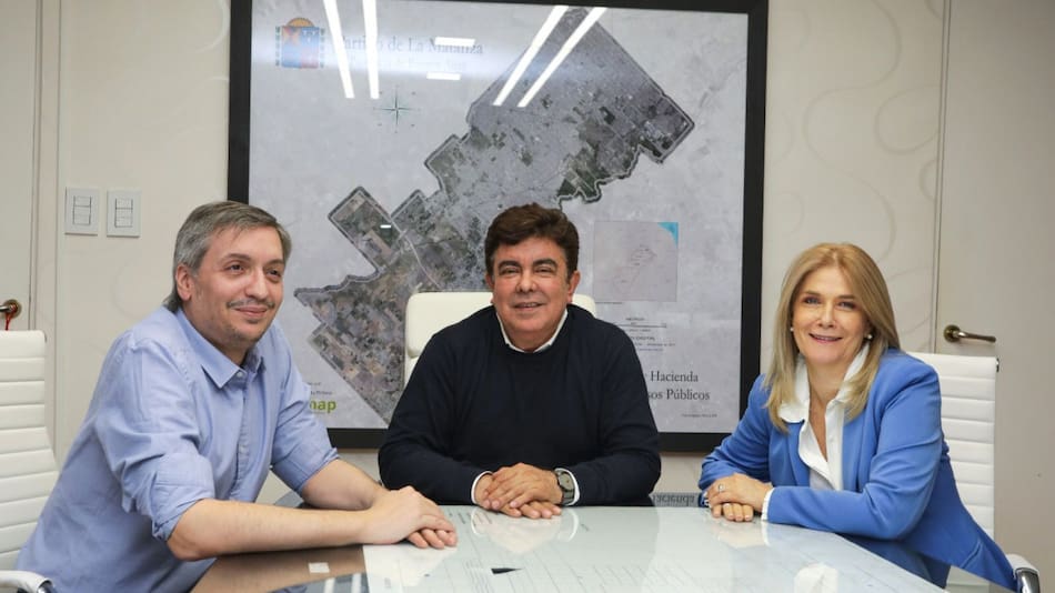 Máximo Kirchner, Fernando Espinoza y Verónica Magario.
