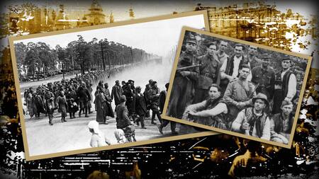 Ucranianos escapan de las fuerzas soviéticas. Resistencia ucraniana. Foto: 26 Historia / Canal 26.