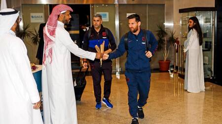 Llegada de Messi y el Barcelona a Arabia Saudita por Supercopa de España