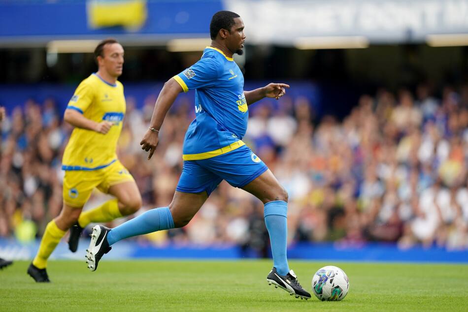 Samuel Eto’o en el Game4Ukraine. Foto: Reuters.