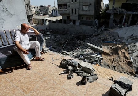 Ataques en Nuseirat, Franja de Gaza. Foto: Reuters.