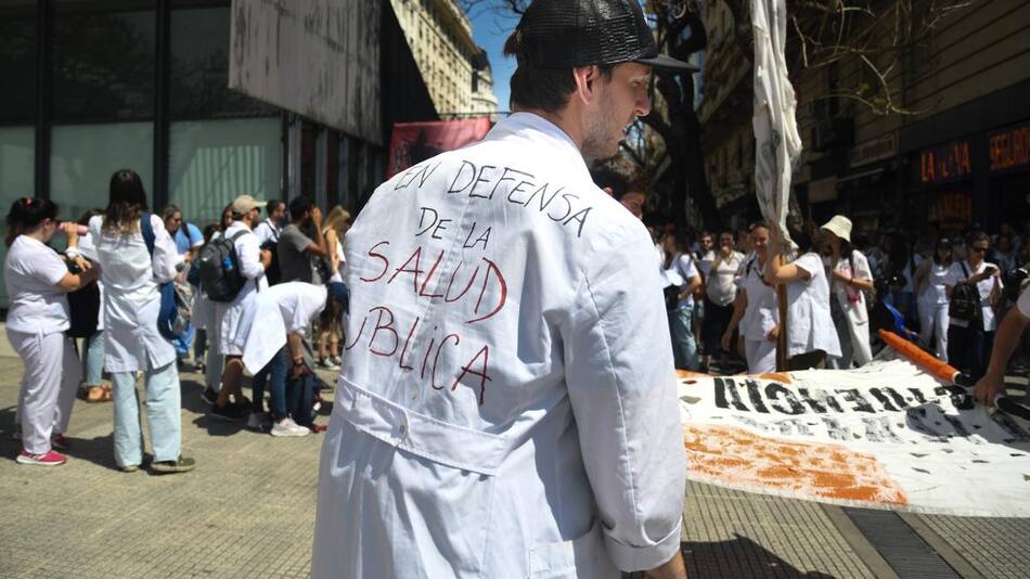 Protesta de médicos residentes. Foto: Télam