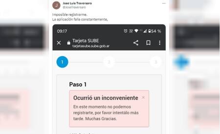 El problema que detectaron los usuarios para poner la tarjeta SUBE a su nombre. Foto NA.