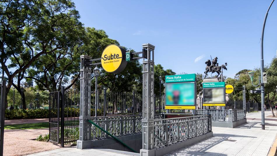 La estación Plaza Italia de la Línea D permanecerá cerrada.