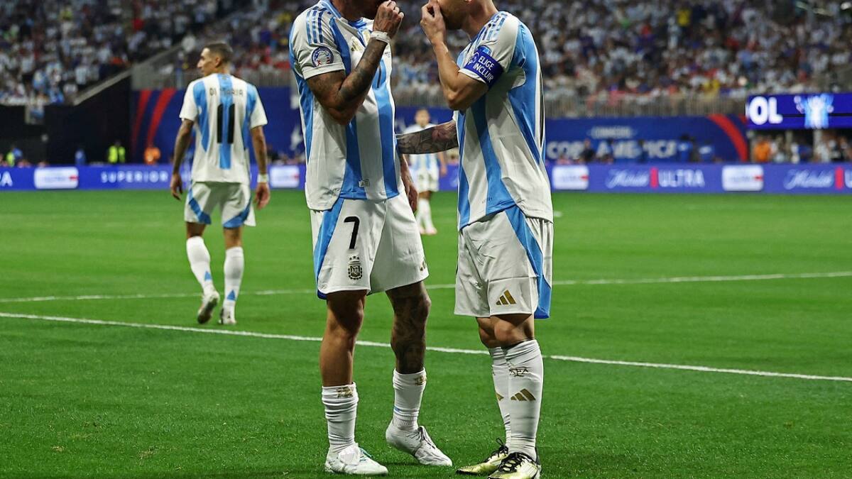 Rodrigo De Paul y Lionel Messi; Selección Argentina vs. Canadá; Copa América 2024. Foto: Reuters.