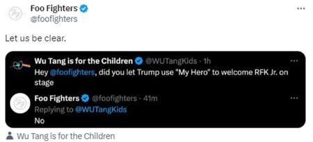 El mensaje de Foo Fighters sobre la polémica con Donald Trump. Foto: Captura.