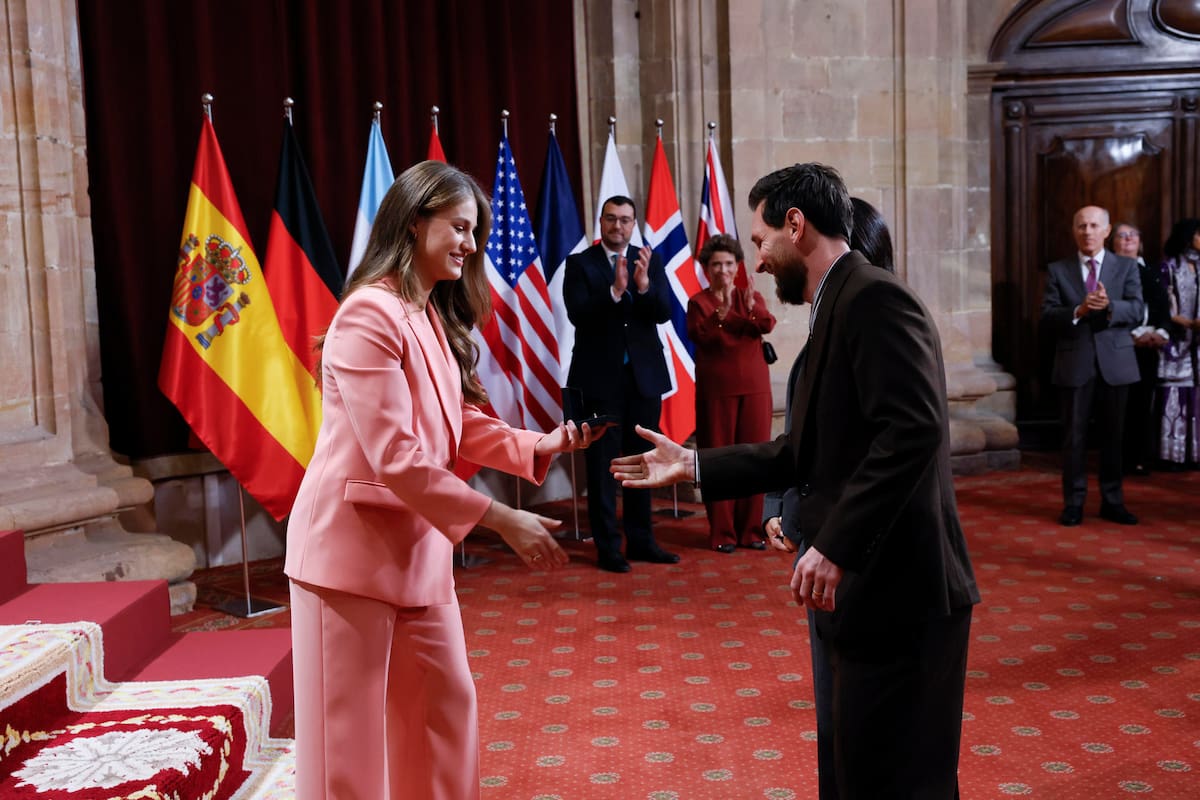 Lionel Messi con la Princesa de Asturias.