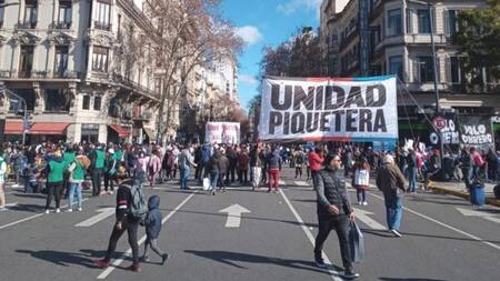 Unidad Piquetera, movilización de este martes. Foto: NA.