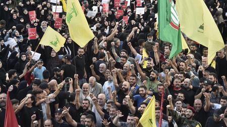 El funeral de libaneses asesinados. Foto: EFE.