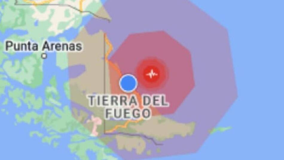 Sismo en Tierra del Fuego. Foto: captura.
