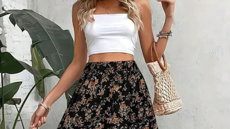 Look con falda midi boho