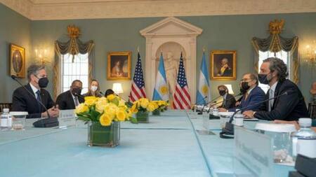 Santiago Cafiero en el encuentro con Antony Blinken, AGENCIA NA