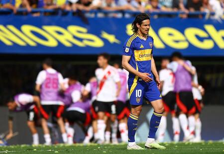Edinson Cavani, Boca vs River. Foto: Reuters