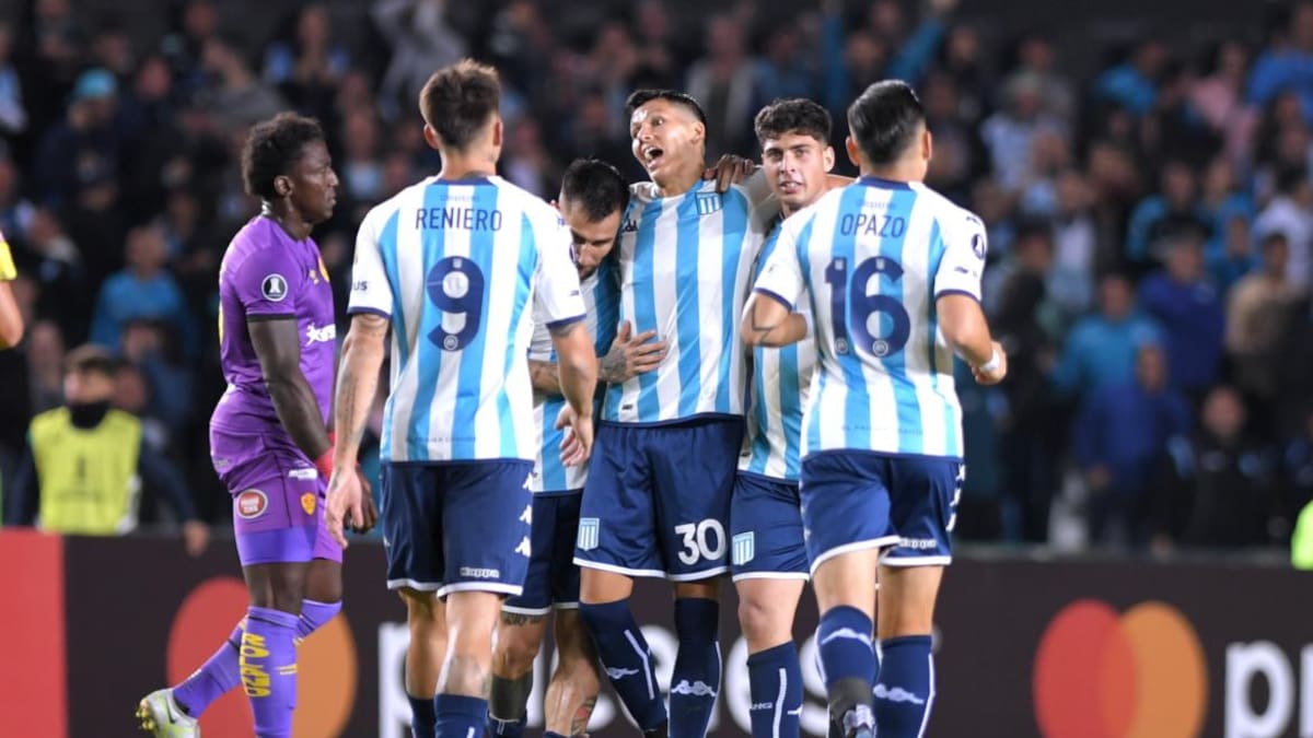 Racing vs Aucas, Copa Libertadores. Foto: Télam