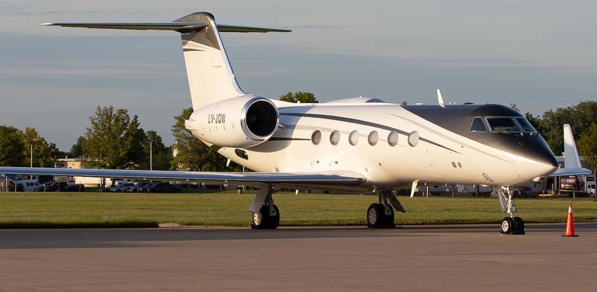 Gulfstream G400, matrícula LV-JQW. Foto Flight Radar.