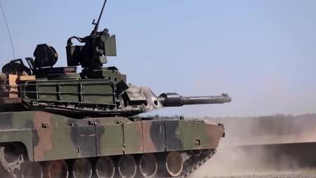 Tanque Abrahams otorgado por EEUU a Ucrania. Foto: Reuters.