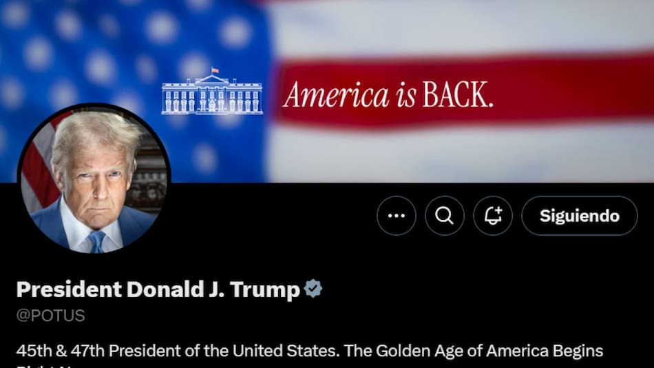 La cuenta oficial del presidente de Estados Unidos. Foto: captura