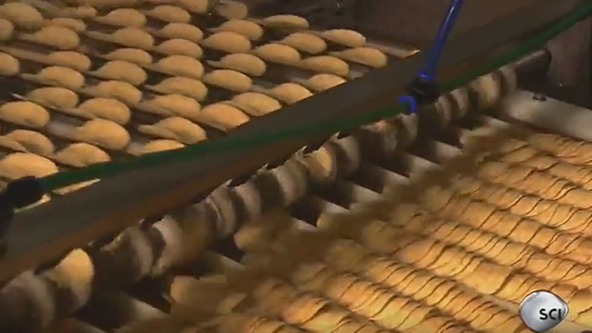 Haciendo papas fritas Pringles