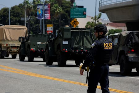 Despliegue militar en Los Ángeles, California. Foto: Reuters (Mike Blake)