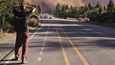 Fuerte incendio en El Bolsón. Foto: ElBolsónTrekking.