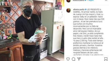 Beto Casella presentó a su nieto