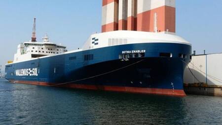 El buque con el cargamento de cocaína camuflado en cereales cargados en el puerto de San Lorenzo. Foto: oceanicinsight.com