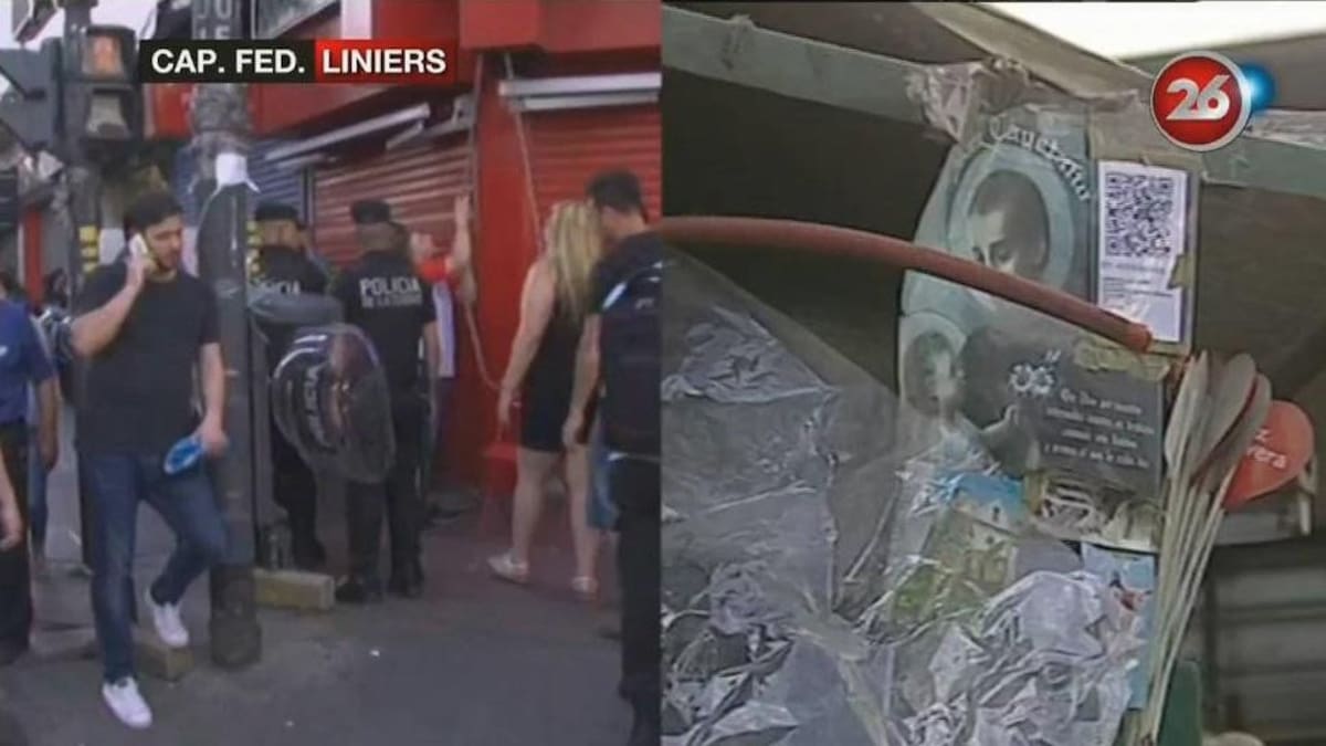Desalojo a manteros en Liniers (Canal 26)