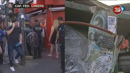 Desalojo a manteros en Liniers (Canal 26)