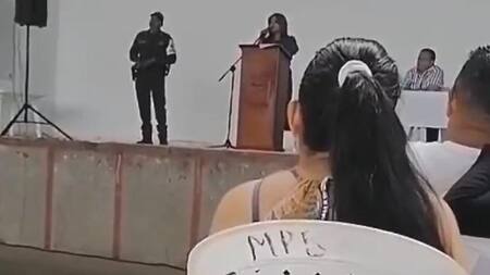 Directoria dio un discurso. Foto: captura.