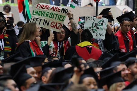 Protesta propalestina en la Universidad de Harvard. Foto: Reuters