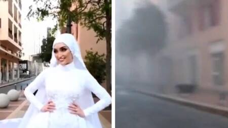 Video, explosión en El Líbano, novia