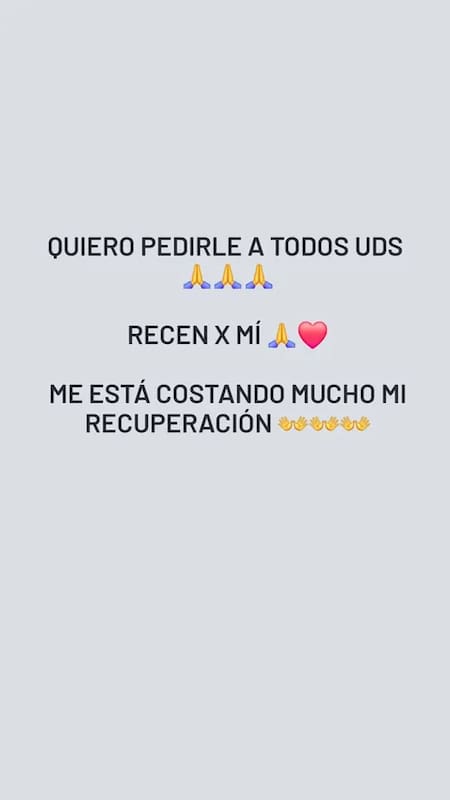 Mensajes de Silvina Scheffler por su internación por leptospirosis.