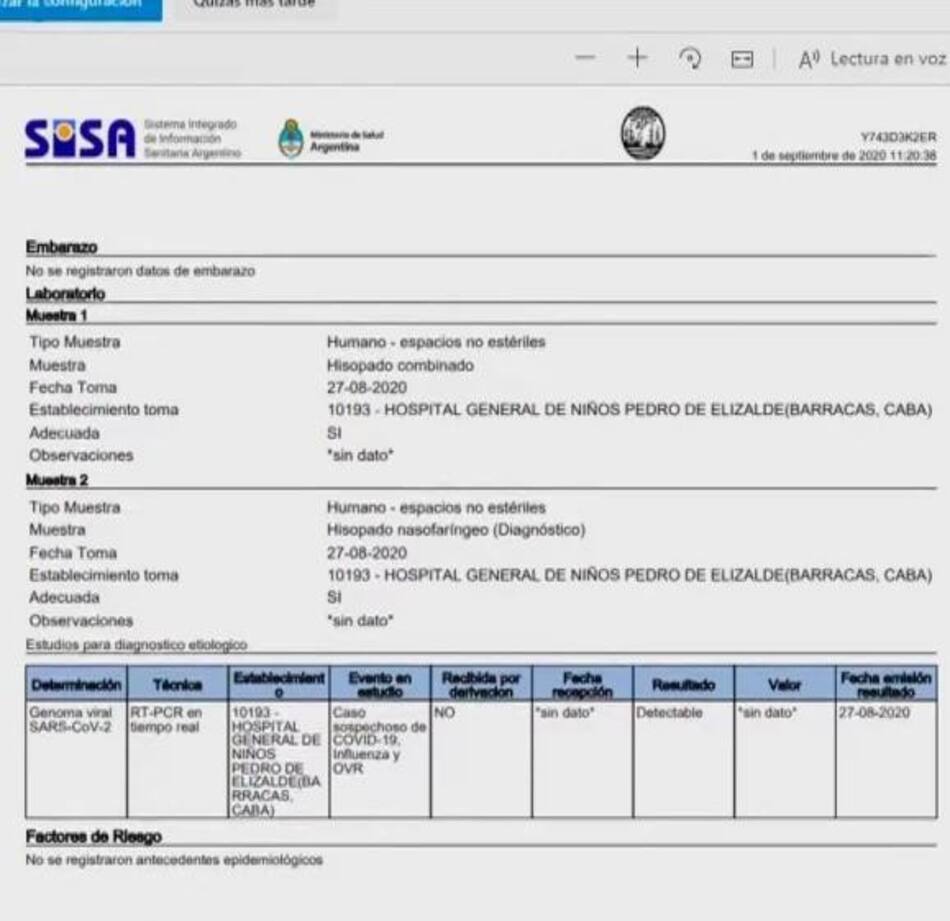 Esmeralda Mitre, supuesto test de coronavirus