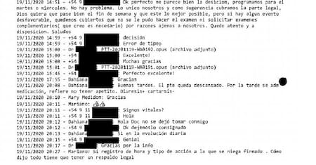 Chats enfermeros de Maradona