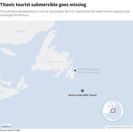 Turistas que desaparecieron en submarino para verrestos del Titanic. Foto: NA.