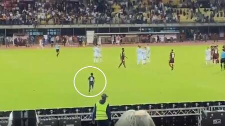 Captura de video corriendo hacia Messi tras partido ante Venezuela