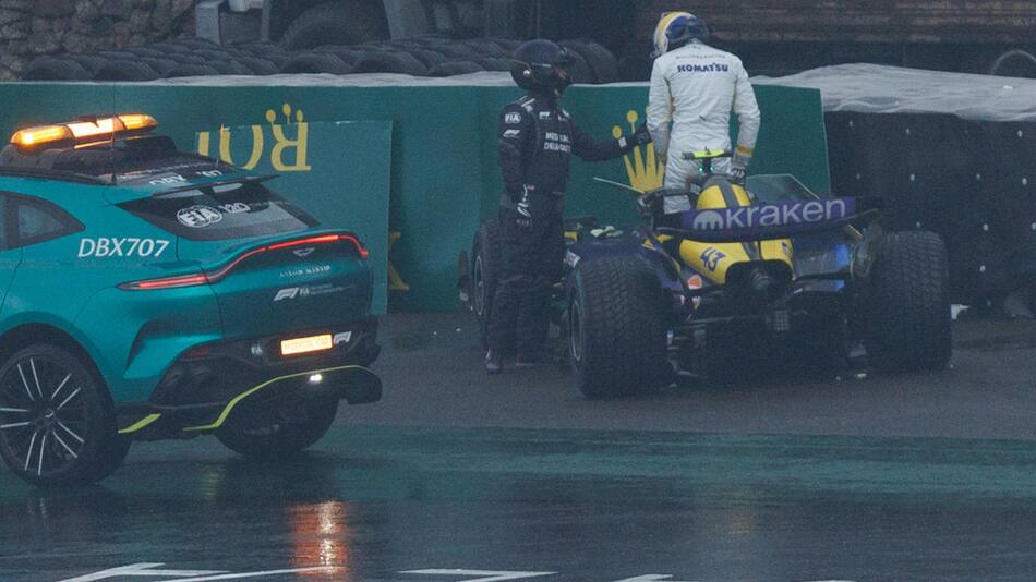 El choque de Franco Colapinto en el GP de Brasil de Fórmula 1. Foto: EFE.