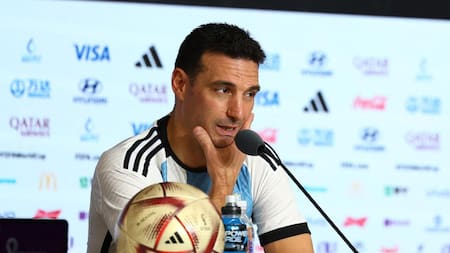 Lionel Scaloni en conferencia de prensa tras la final. Foto: Reuters.
